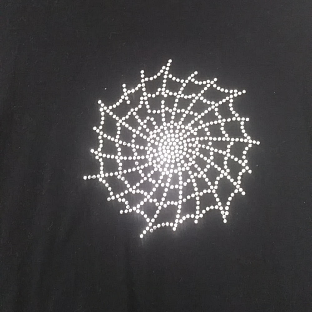 Krazy Kat Stud Embellished Shirt XL Black Silver Halloween - Picture 5 of 11